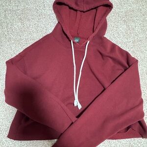 Maroon Cropped Hoodie